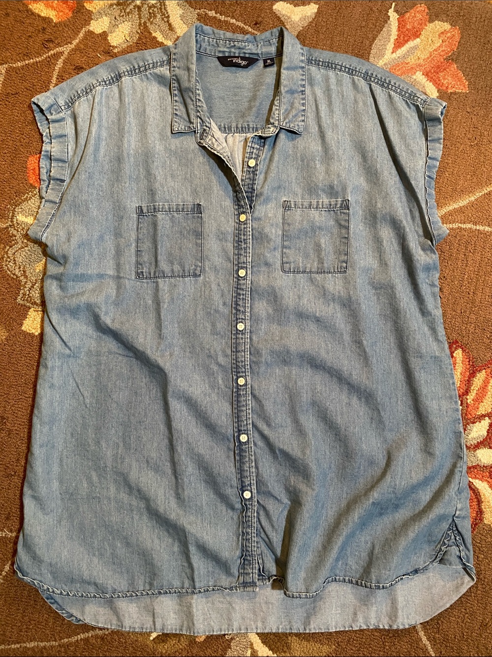 Indigo Chambray Cotton Tunic